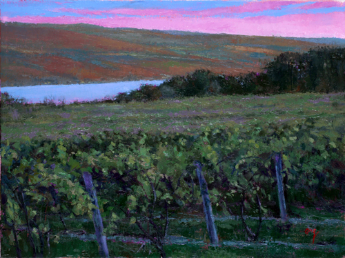 Vineyard at Dusk - A Fine Art Painting by Wilson J. Ong